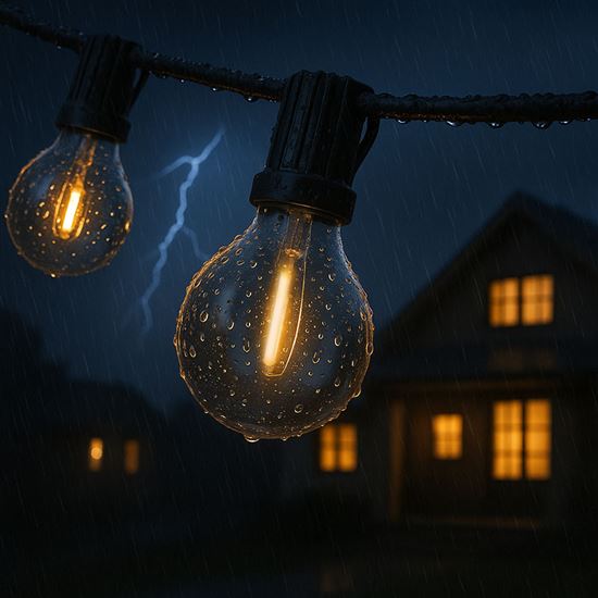 Solight LED outdoor chain with bulbs, 10 bulbs, 5m + 3m, 500lm, warm white