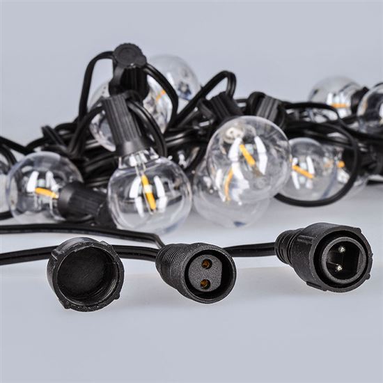 Solight LED outdoor chain with bulbs, 10 bulbs, 5m + 3m, 500lm, warm white