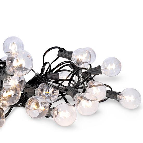 Solight LED venkovní řetěz s žárovkami, 25 žárovek, 15m+5m, 20W, teplá bílá