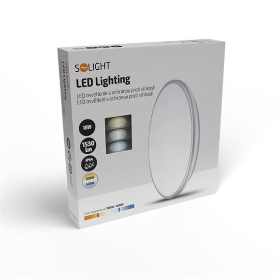 Solight LED osvětlení s ochranou proti vlhkosti, IP54, 18W, 1530lm, 3CCT, 33cm