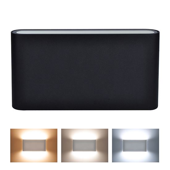 Solight LED venkovní nástěnné osvětlení Modena, 12W, 680lm, 120°, černá