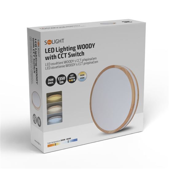 Solight LED lighting Woody, 25W, 1350lm, 29cm, 3CCT