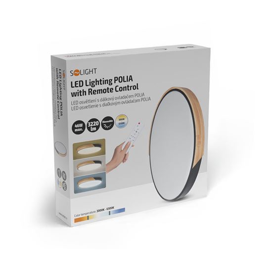 Solight LED lighting Polia with remote control, 46W, 3220lm, 40cm, chromaticity change, dimmable