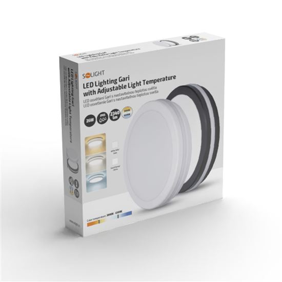 Solight LED lighting Gari, 26W, 2340lm, 3CCT, IP65, 30cm, white