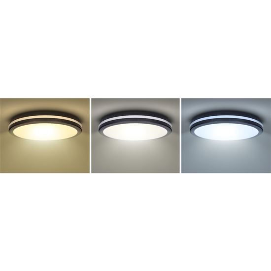 Solight LED lighting Gari, 44W, 3960lm, 3CCT, IP65, 40cm, black