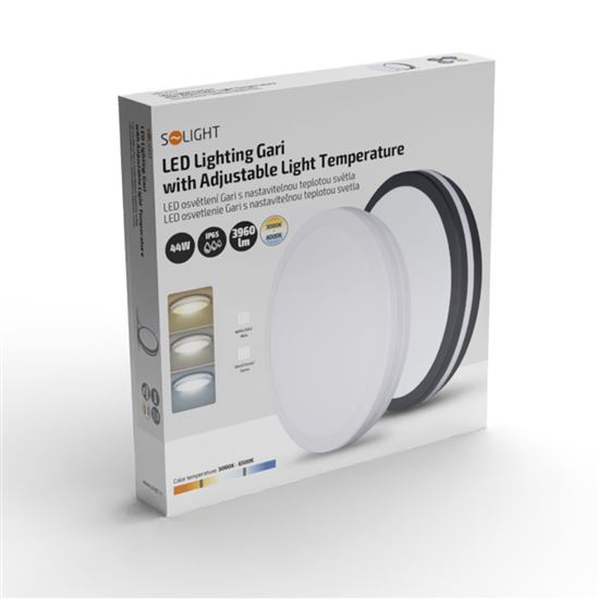 Solight LED lighting Gari, 44W, 3960lm, 3CCT, IP65, 40cm, black