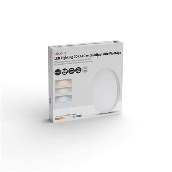 Solight LED lighting Corato with adjustable wattage and CCT, IP54, 12-18-24W, max. 2400lm, 3CCT, 30cm