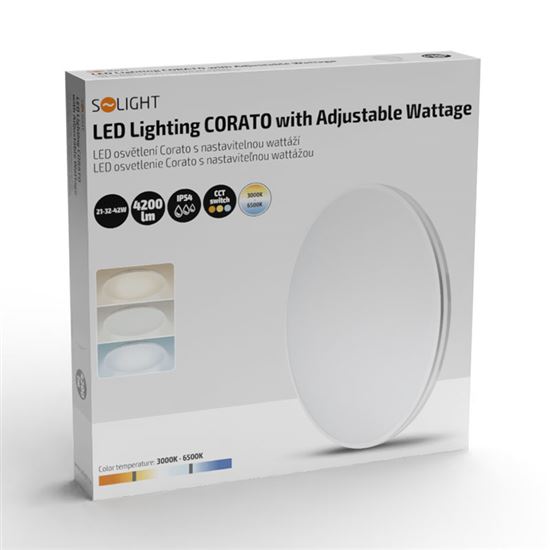 Solight LED lighting Corato with adjustable wattage and CCT, IP54, 21-32-42W, max. 4200lm, 3CCT, 38cm
