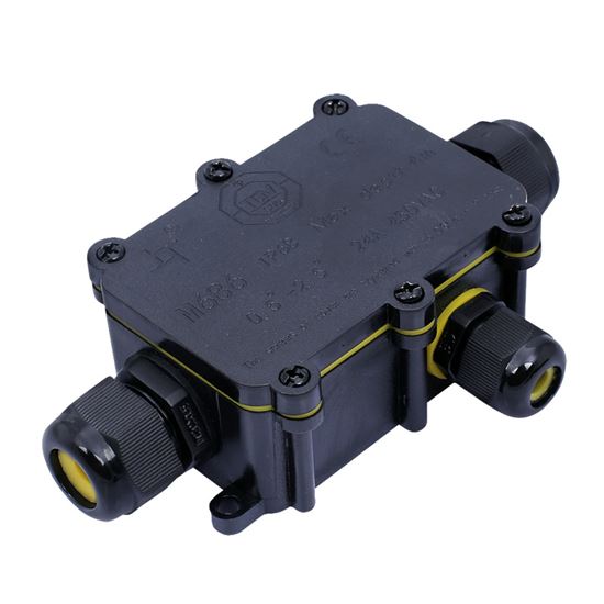 Solight voděodolná propojovací krabička IP68, 1x vstup, 2x výstup, 5-9/9-12mm, max 2,5mm2