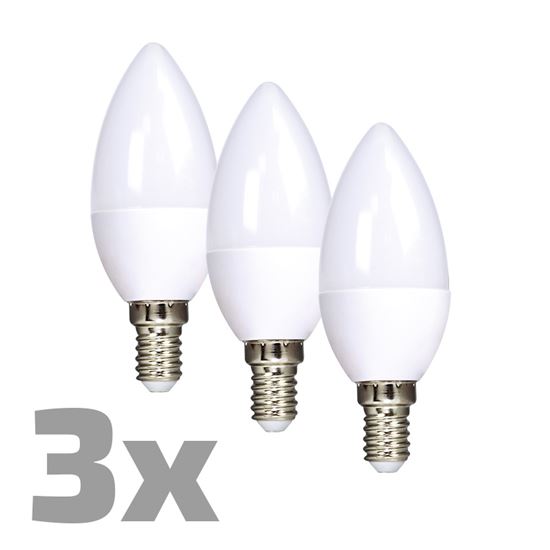ECOLUX LED žárovka Ecolux 3-pack, svíčka, 6W, E14, 3000K, 450lm, 3ks