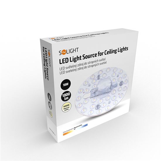 Solight LED světelný zdroj do stropních světel, 18W, 1800lm, 4000K, 155mm