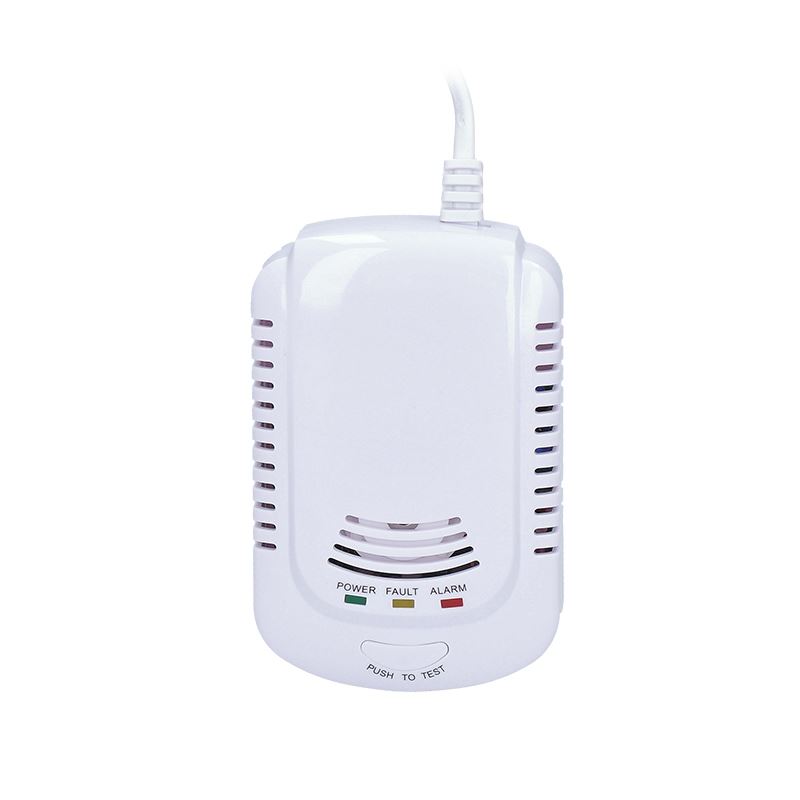 Solight flammable gas leak detector. Semiconductor sensor, siren 85dB, battery backup.