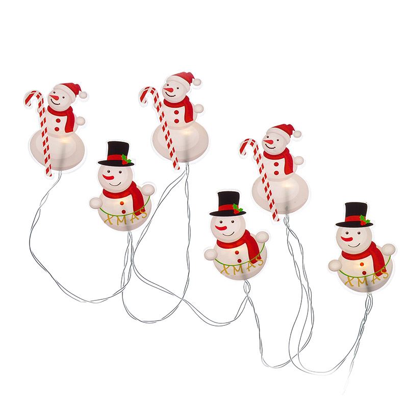Solight LED window chain jelly snowmen, 6x LED, 120cm, 2x AA