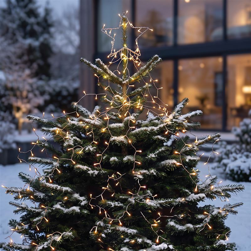 Solight LED chain with star for Christmas tree, height 2.1m, 212 LEDs, IP44