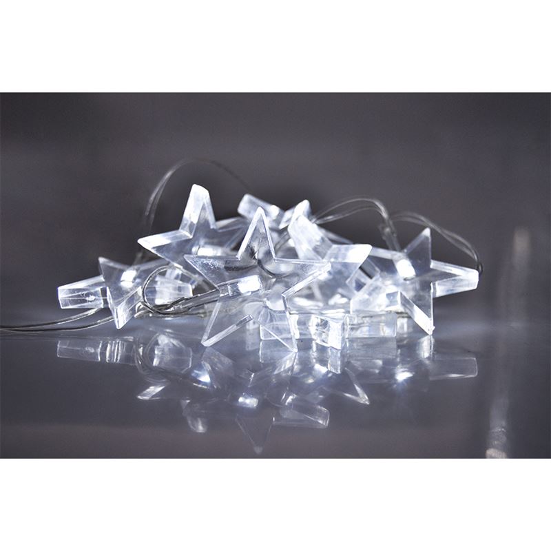 Solight LED Christmas chain, stars, 1.5m, 10 LED, 2 x AA, white light