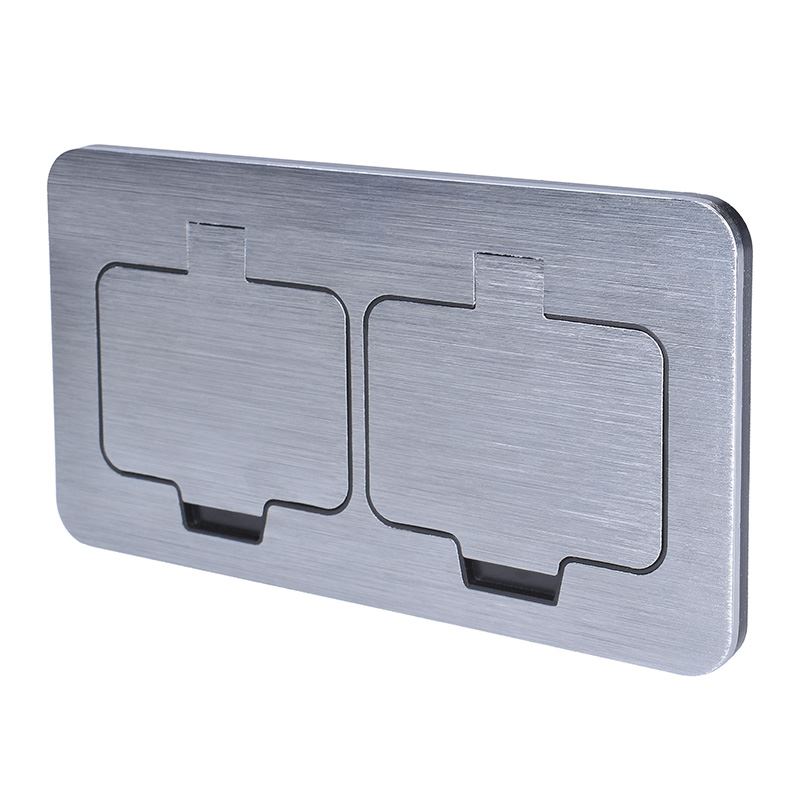 Solight floor dual socket IP55, rectangular lid