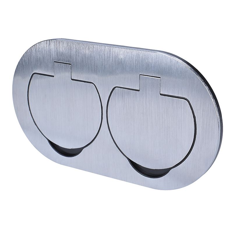 Solight floor dual socket IP55, round lid