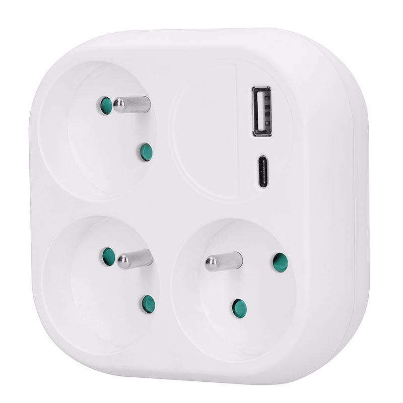Solight rozbočka 3x 16A, USB A+C rychlonabíječka 20W PD, bílá