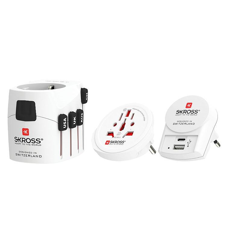 SKROSS travel adapter PRO+ USB AC30PD, universal, grounded, USB A+C 30W PD