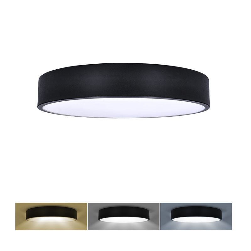 Solight  LECCE LED ceiling light 3CCT, 36W, 2100lm, 30cm, 3000/4000/6000K, black