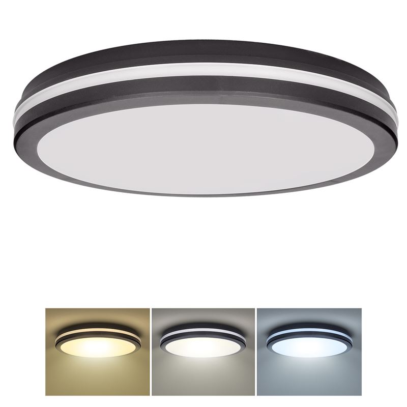 Solight LED lighting Gari, 44W, 3960lm, 3CCT, IP65, 40cm, black