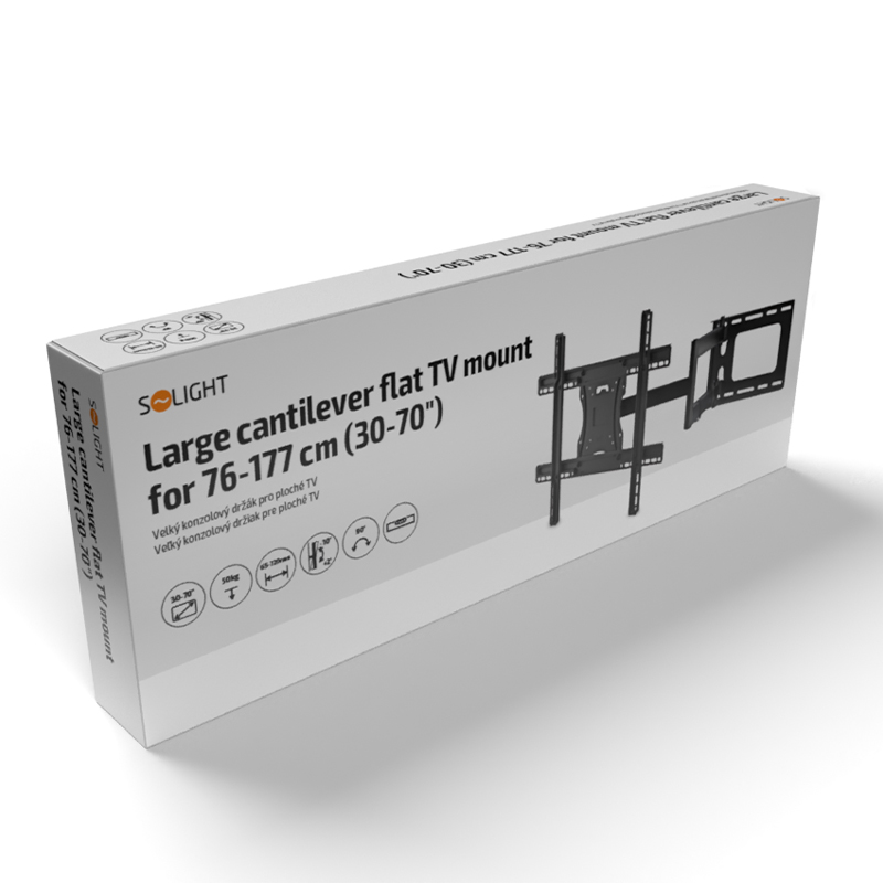 Solight velký konzolový držák pro ploché TV, 76cm - 177cm (30'' - 70'') 1MK40