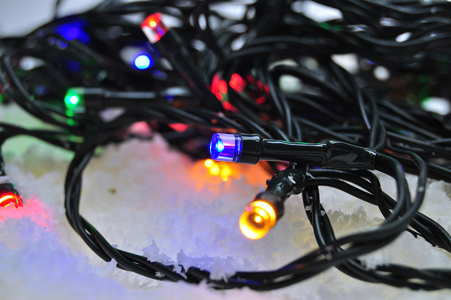 Solight LED venkovní vánoční řetěz, 300 LED, 30m, přívod 5m, 8 funkcí, časovač, 
