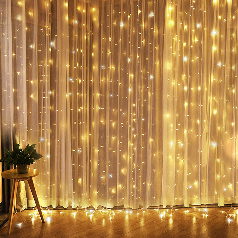 Solight LED vánoční závěs okenní, stříbrný, 300x mini LED, časovač, 8 funkcí, US