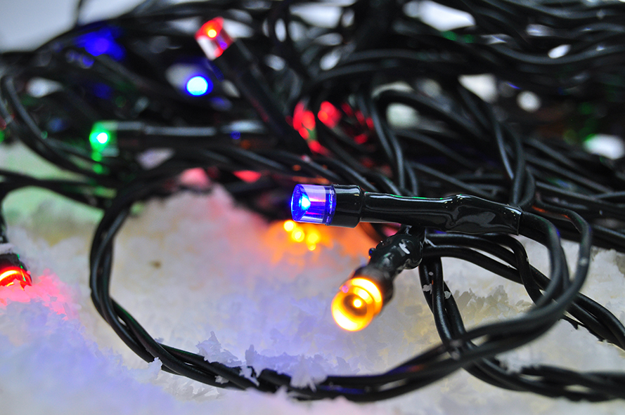 Solight LED venkovní vánoční řetěz, 100 LED, 10m, přívod 3m, 8 funkcí, časovač, 