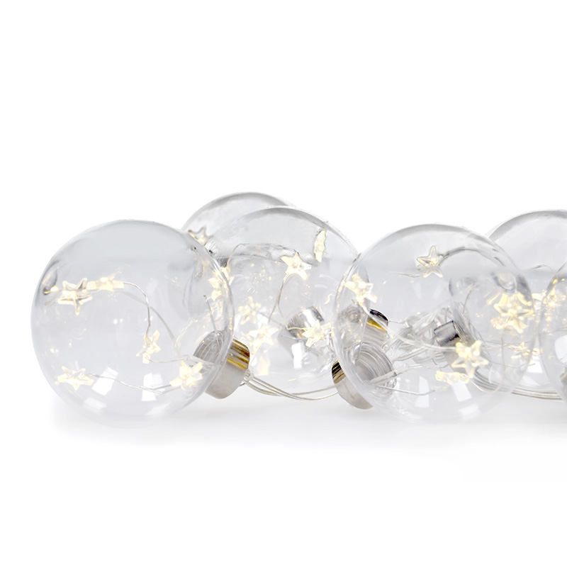 Solight sada LED vánočních koulí s hvězdami, vel. 8cm, 6ks, 30LED,časovač, teste