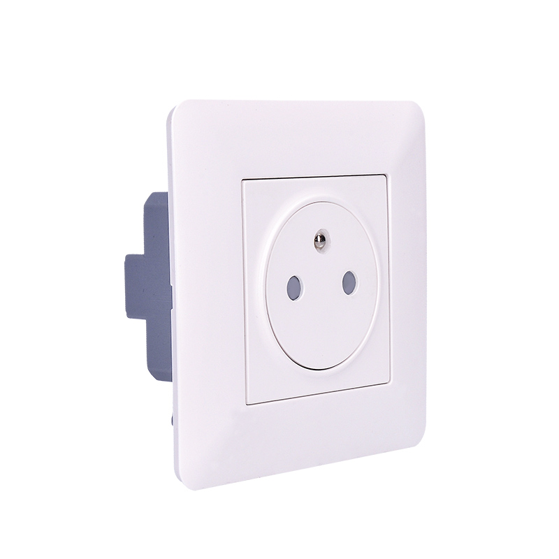 Solight zásuvka Slim PUSH, bezpečnostní posuvný střed, bílá 5B142