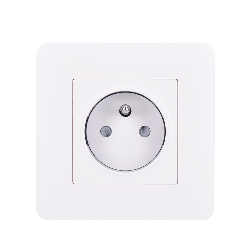 Solight zásuvka Slim PUSH, bezpečnostní posuvný střed, bílá 5B142