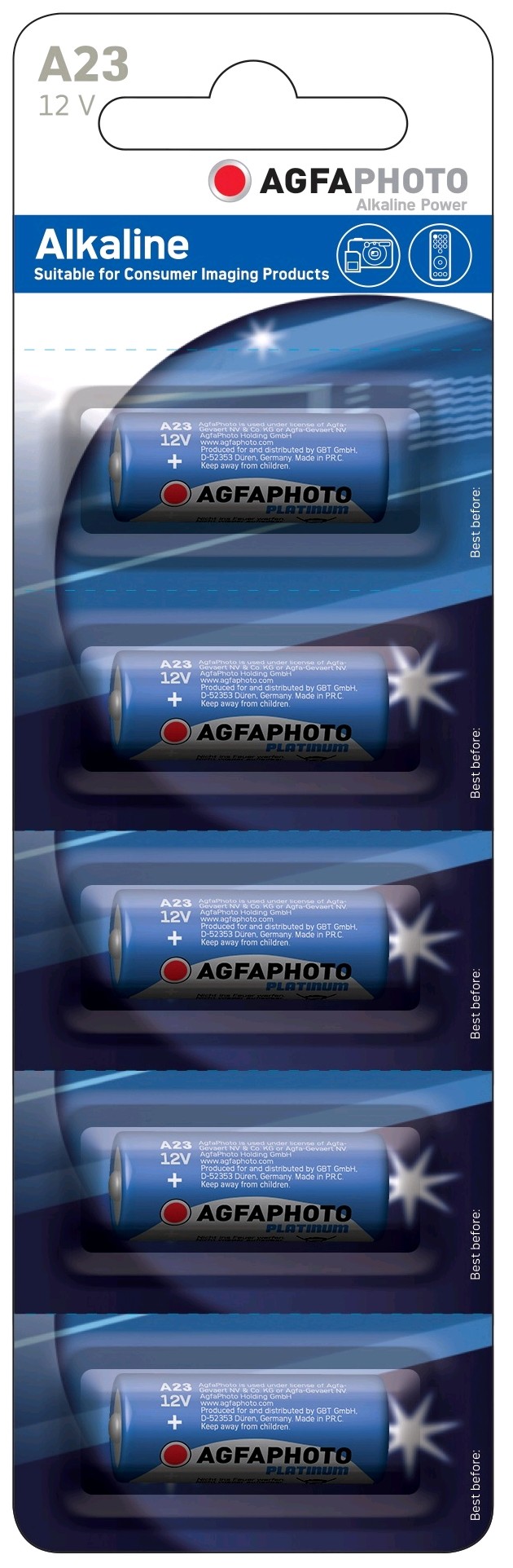AgfaPhoto alkalická baterie LRV08-23A-LR23A, blistr 5ks