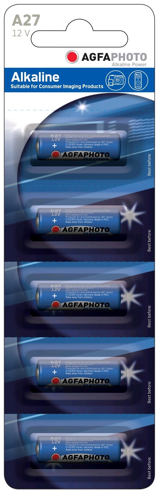 AgfaPhoto alkalická baterie 27A-LR27A, blistr 5ks