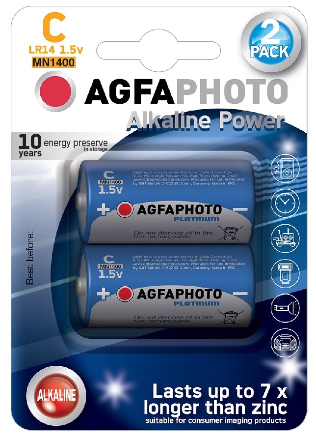 AgfaPhoto Power alkalická baterie LR14/C, blistr 2ks