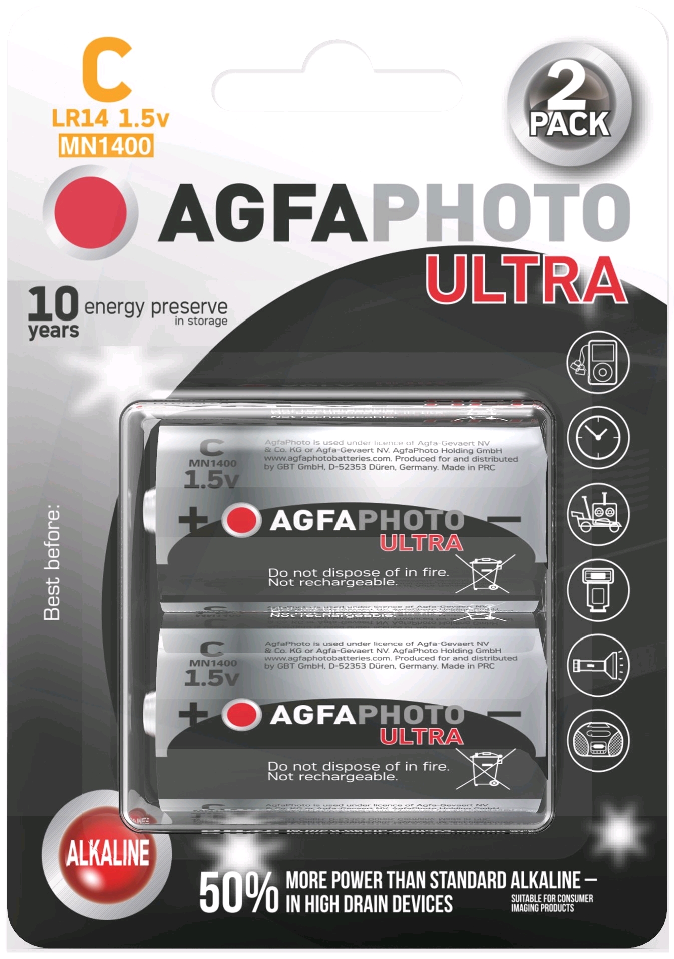 AgfaPhoto Power Ultra baterie LR14/C, blistr 2ks