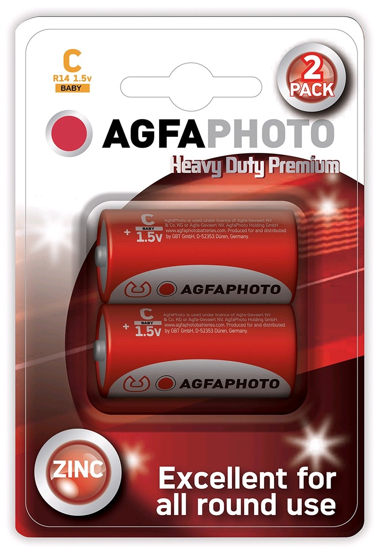 AgfaPhoto zinková baterie R14/C, blistr 2ks