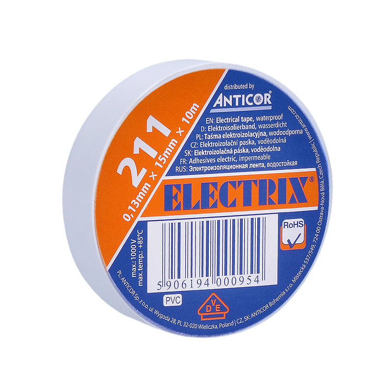 Solight izolační páska, 15mm x 0,13mm x 10m, bílá