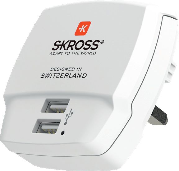 SKROSS USB nabíjecí adaptér pro UK, 2100mA, 2x USB výstup