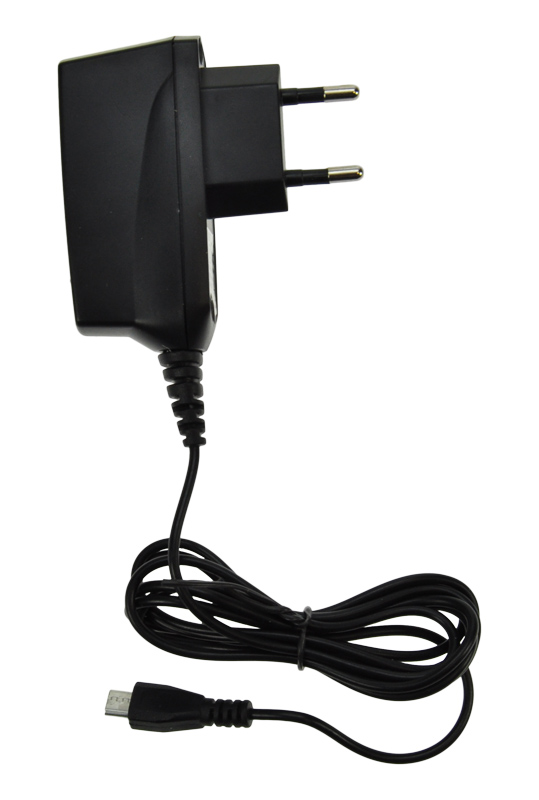 Solight USB nabíjecí adaptér, kabel microUSB, 1500mA, AC 230V, černý