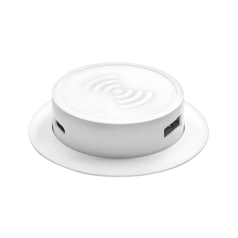 Solight bezdrátová 15W + USB A+C 20W PD výsuvná nabíječka, bílá DC64W-PD20