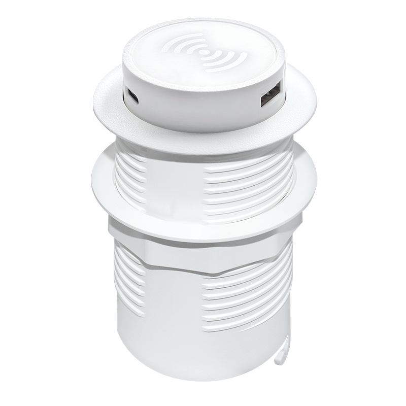 Solight bezdrátová 15W + USB A+C 20W PD výsuvná nabíječka, bílá DC64W-PD20