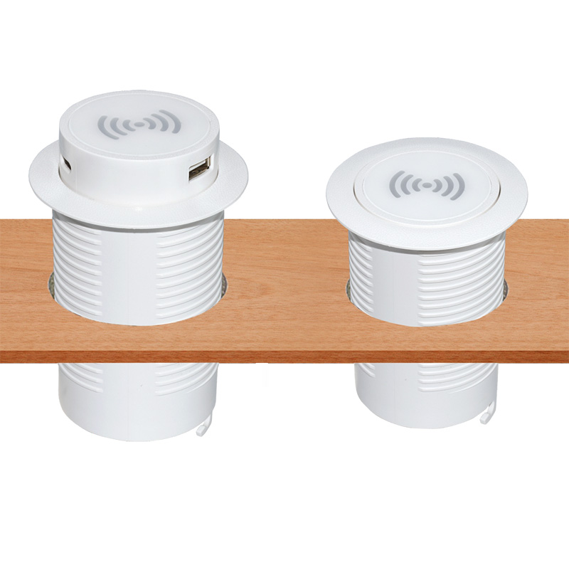 Solight bezdrátová 15W + USB A+C 20W PD výsuvná nabíječka, bílá DC64W-PD20