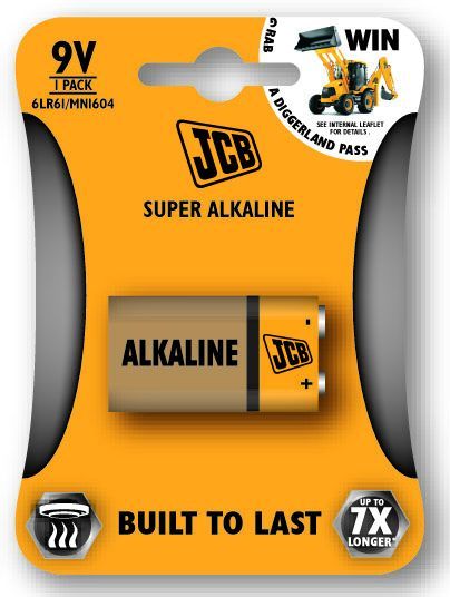 JCB SUPER alkalická baterie 6LR61/9V, blistr 1 ks