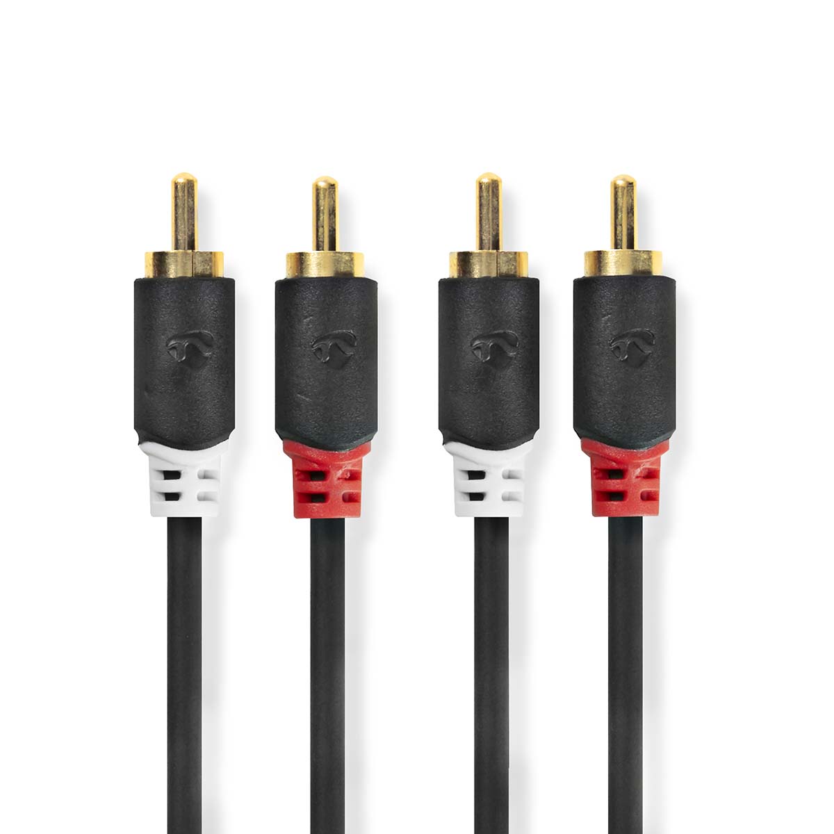 Nedis stereo audio kabel, 2x RCA konektor - 2x RCA konektor, pozlacené, 1m