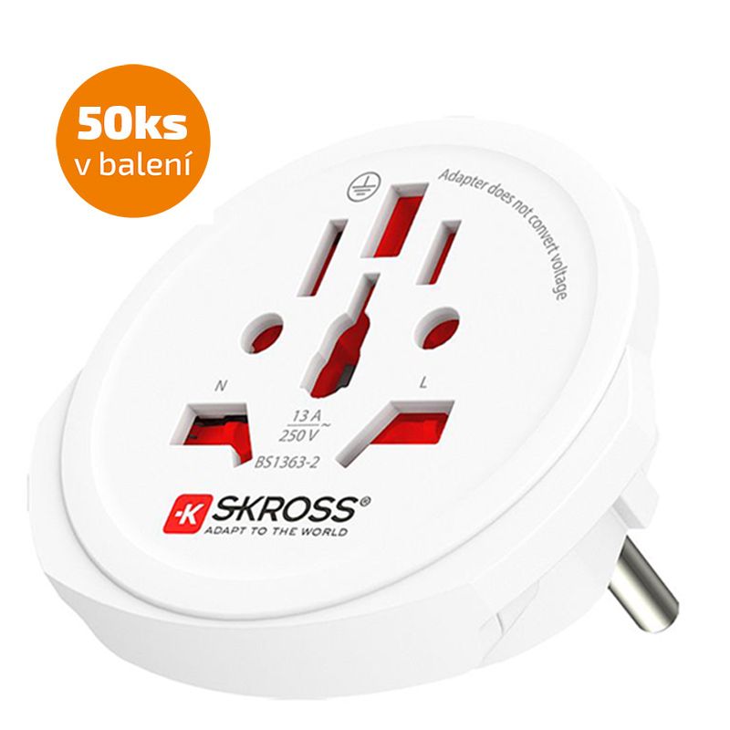 SKROSS cestovní adaptér pro cizince v ČR, 50-pack