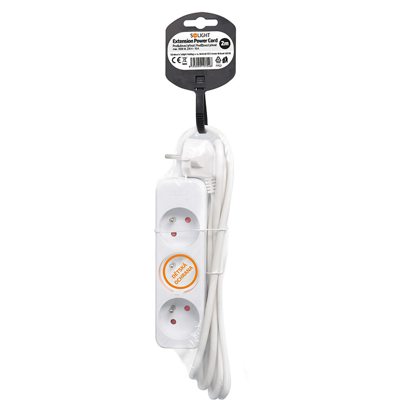Prodlužovací kabel Solight PP02, 2 m