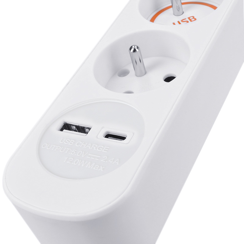 Prodlužovací kabel Solight PP111USBC, 2 m