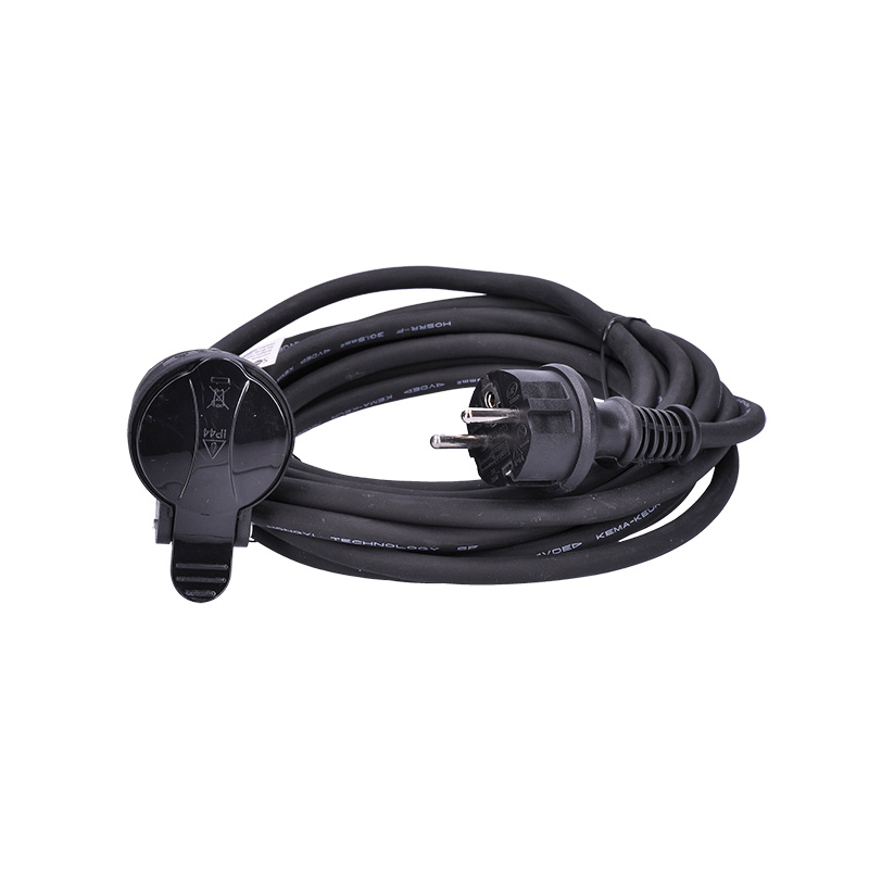 Solight prodlužovací přívod - spojka, 1 zásuvka, 5m, 3 x 1,5mm2, gumová, černá PS30
