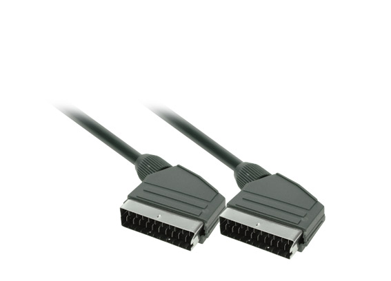 Solight SCART kabel, SCART konektor - SCART konektor, 21pin, 1,5m, průměr 8mm, sáček